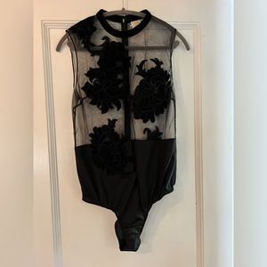Myla partially sheer cut-out bodysuit, never worn
